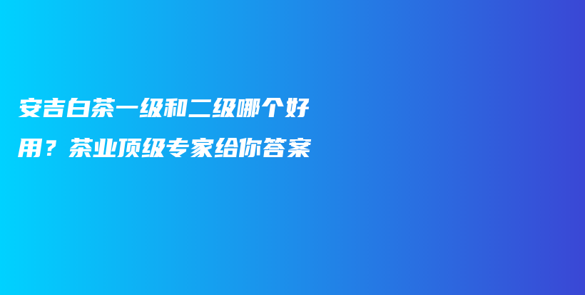 安吉白茶一级和二级哪个好用？茶业顶级专家给你答案插图