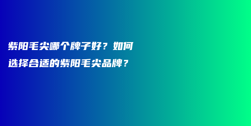 紫阳毛尖哪个牌子好？如何选择合适的紫阳毛尖品牌？插图