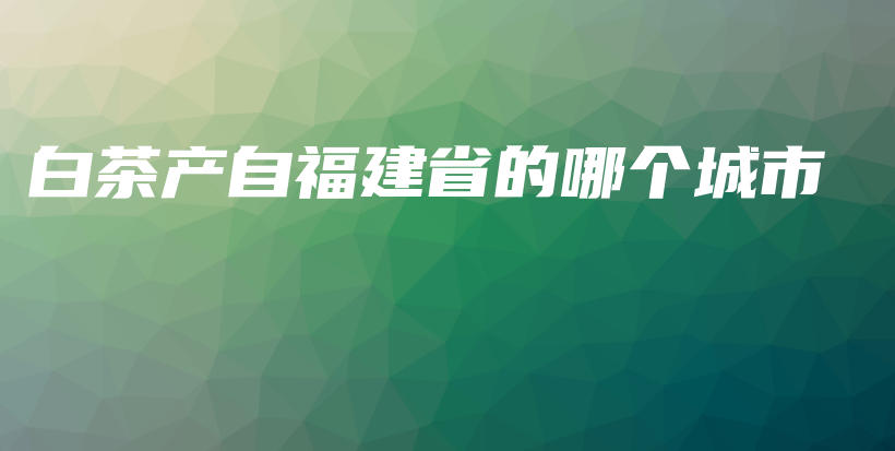 白茶产自福建省的哪个城市插图