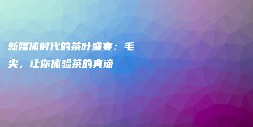 新媒体时代的茶叶盛宴：毛尖，让你体验茶的真谛插图