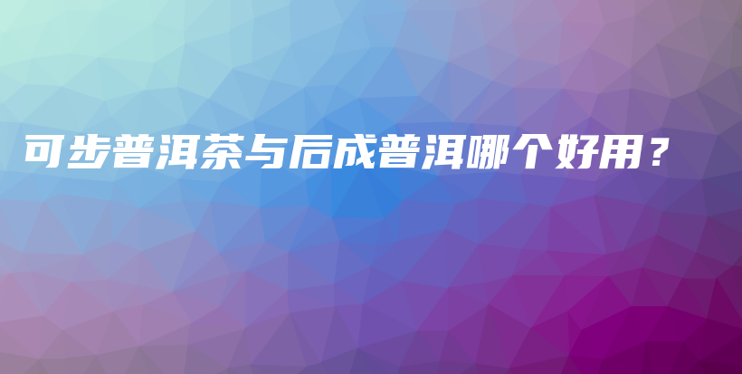 可步普洱茶与后成普洱哪个好用？插图