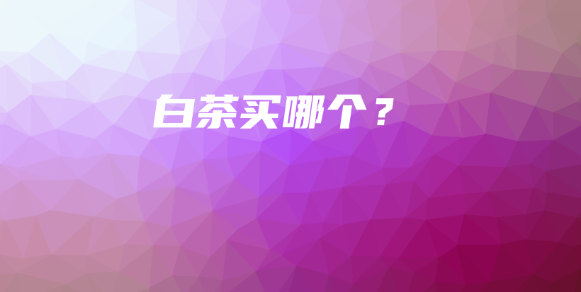 白茶买哪个？插图