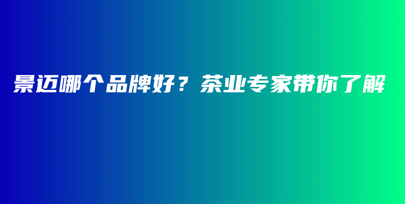 景迈哪个品牌好？茶业专家带你了解插图