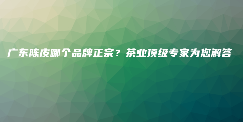 广东陈皮哪个品牌正宗？茶业顶级专家为您解答插图