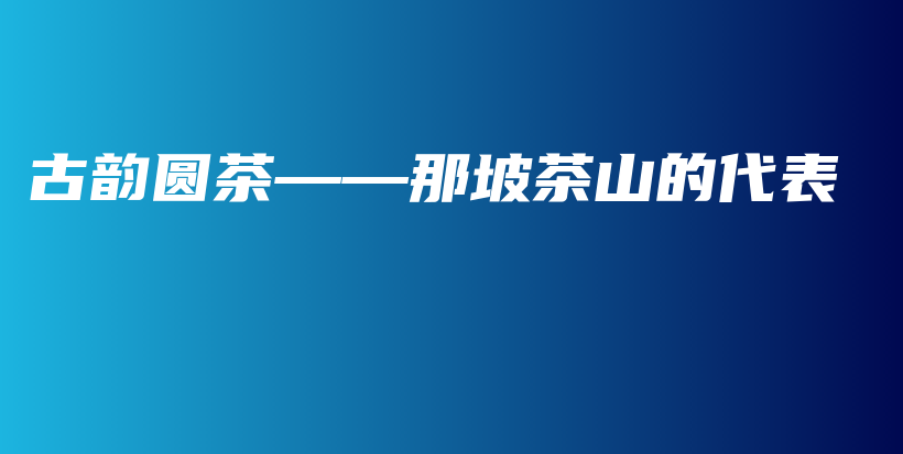 古韵圆茶——那坡茶山的代表插图