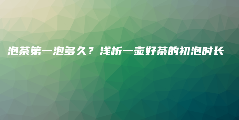 泡茶第一泡多久？浅析一壶好茶的初泡时长插图