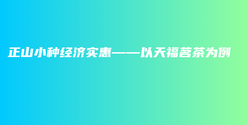 正山小种经济实惠——以天福茗茶为例插图