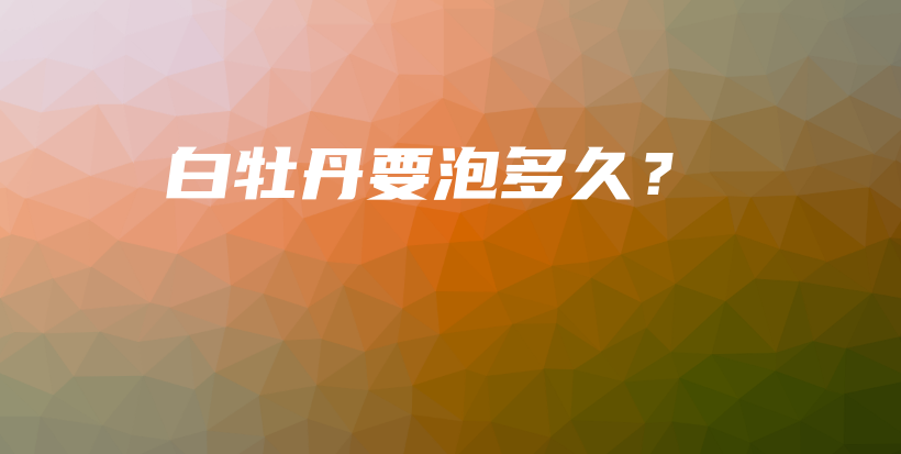 白牡丹要泡多久？插图