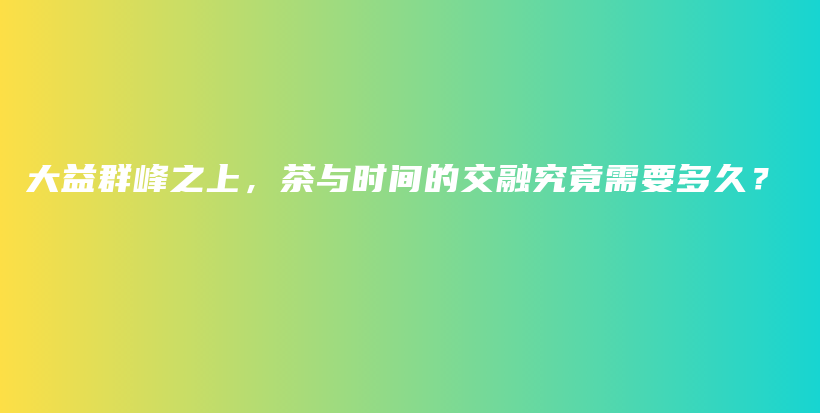 大益群峰之上，茶与时间的交融究竟需要多久？插图