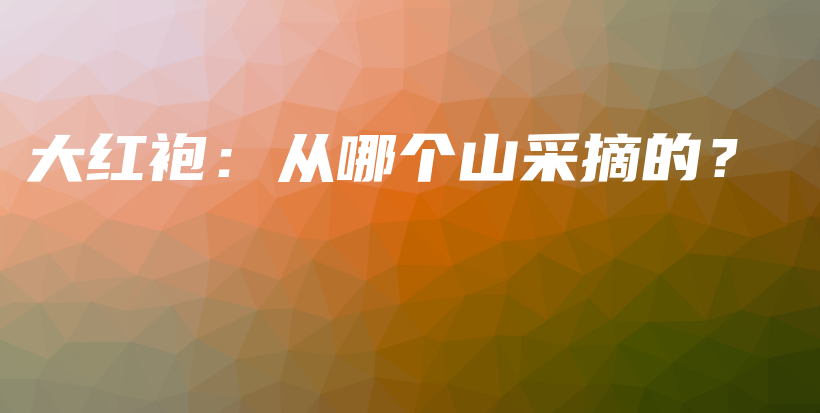 大红袍：从哪个山采摘的？插图