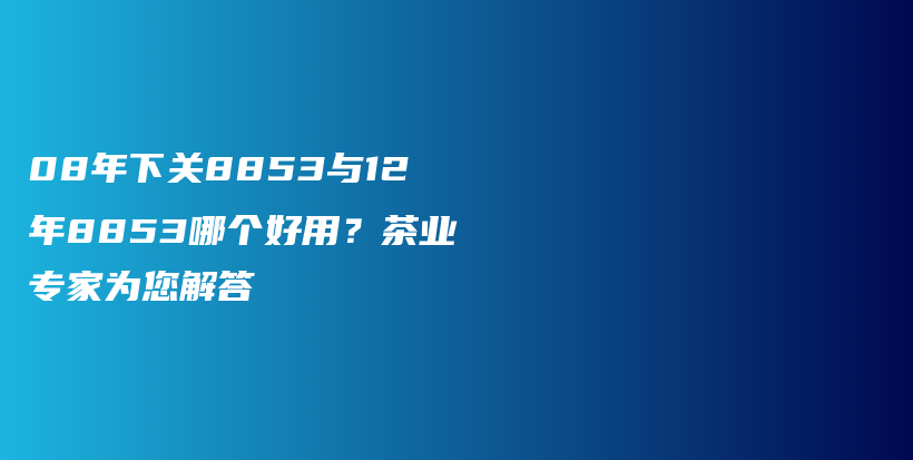 08年下关8853与12年8853哪个好用？茶业专家为您解答插图