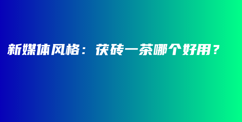 新媒体风格：茯砖一茶哪个好用？插图