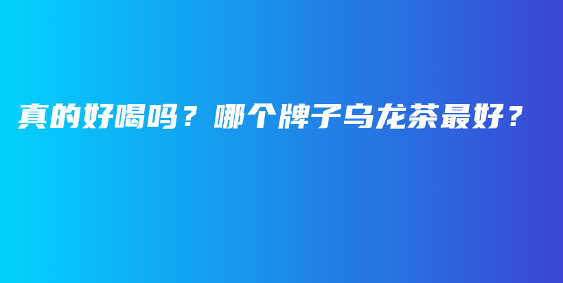 真的好喝吗？哪个牌子乌龙茶最好？插图