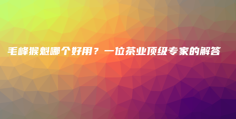 毛峰猴魁哪个好用？一位茶业顶级专家的解答插图