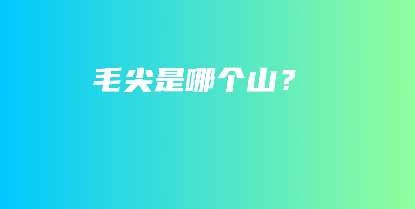 毛尖是哪个山？插图